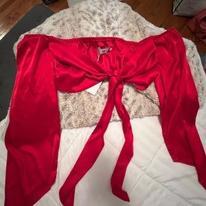 ADIKA red off-shoulder crop top size: M/L brand new
